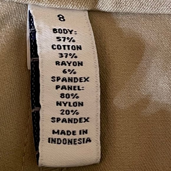 Charter Club Tummy Control Pants Size 8 Khaki NWT Slim Leg Ankle - Picture 5 of 12